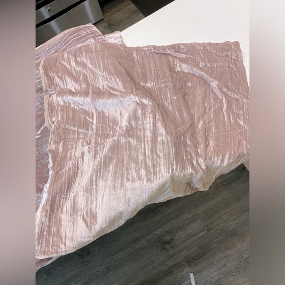 West Elm Pink Velvet Duvet and Euro Pillow Cover - Picture 2 of 6